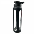 Kundenspezifische preiswerte 700ml einwandige Glaswasserflasche mit Flip-Top-Deckel